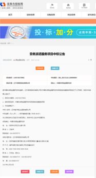 勞務(wù)派遣服務(wù)項目招標中標公告
